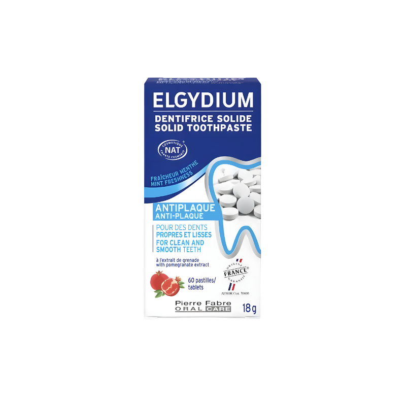 Elgydium dentifrice solide anti plaque 60 comprimés
