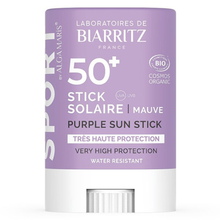 Laboratoires de Biarritz Soins Solaires Stick SPF50+ Bio Mauve 12g