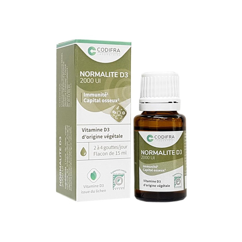 Codifra normalite D3 2000 UI 15ml 340 gouttes Codifra normalite D3 2000 UI 15ml 340 gouttes