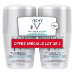 Vichy Déodorant Invisible Resist Dermo-Détranspirant 72H Roll-On Lot de 2 x 50 ml