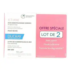 Ducray ictyane pain dermatologique 2x100g
